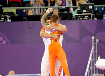 Azərbaycan gimnastı Oleq Stepko Avropa Oyunlarında gümüş medal qazandı. Bakı, Azərbaycan, 18 iyun 2015